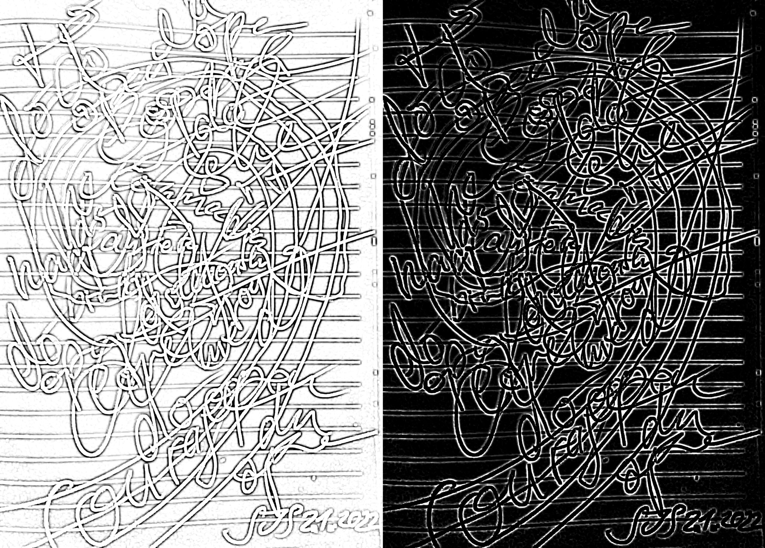 love me do, Poetry Art Drawing © Sarah Ines 2022